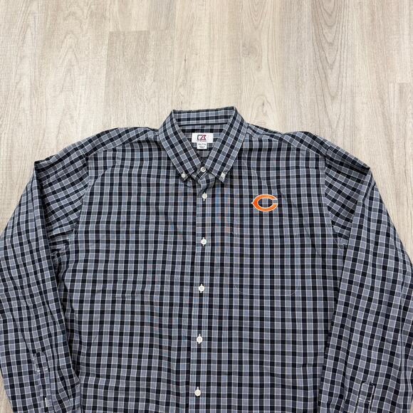 Chicago Bears Button Down Shirt Men's 2XL XXL Blue Embroidered Logo Preppy - Picture 2 of 8